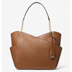 Michael Kors jet Set Large Saffiano Leather Shoulder Bag Luggage Color